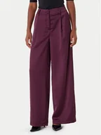 Spodnie damskie - Rinascimento Spodnie palazzo CFC0124993003 Bordowy Wide Leg - miniaturka - grafika 1