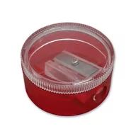 Przybory szkolne - Temperówka plastikowa z pojemnikiem okrągła TAURUS mix kol 1szt /82-440246 (SHA9305)/ - miniaturka - grafika 1