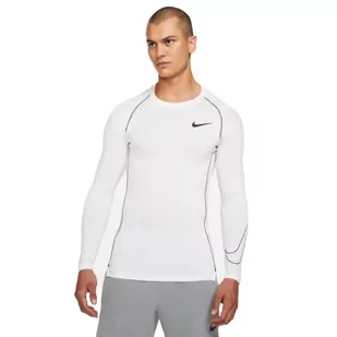 Nike Mens M NP DF Tight TOP LS bluza, biały/czarny/czarny, 3XL - Bluzy damskie - miniaturka - grafika 1