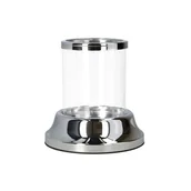 Świeczniki - Świecznik szklany 12,5 cm srebrny - miniaturka - grafika 1