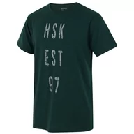 Koszulki sportowe męskie - Koszulka męska Husky Tingl M Rozmiar: L / Kolor: ciemnozielony - miniaturka - grafika 1