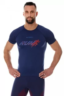 Koszulka męska Brubeck Running Air Pro SS13280 granatowy - Koszulki sportowe męskie - miniaturka - grafika 1