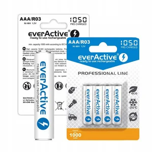 4x AKUMULATORKI everActive R03/AAA Ni-MH 1050 mAh - Ładowarki i akumulatory - miniaturka - grafika 1