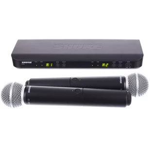Shure BLX288E/SM58-H8E zestaw bezprzewod podwójny SHBLX288ESM58H8E - Mikrofony estradowe - miniaturka - grafika 1