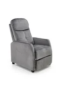 Fotele - Fotel rozkładanay Dativo welwet szary - miniaturka - grafika 1