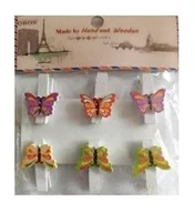 Zabawki kreatywne - KLAMERKI OZDOBNE ZWIERZęCE MOTYLE 6SZT - miniaturka - grafika 1