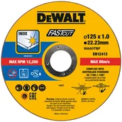 Tarcze do pił - DeWalt DT20540-QZ tarcza tnąca do cięcia stali nierdzewnej 125x1,0x22,2 mm INOX 100 szt - miniaturka - grafika 1