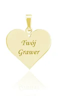 Wisiorki - Wisiorek serduszko z grawerem - 24k złocenie - miniaturka - grafika 1