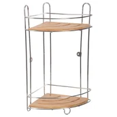 Półki łazienkowe - 5five Simple Smart Półka łazienkowa narożna wisząca 2-poziomowa bambusowa B07HNN3CV1 - miniaturka - grafika 1