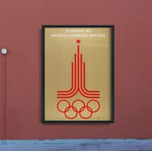 Plakaty - Plakatyw  stylu retro Plakat na moskiewskie igrzyska olimpijskie - miniaturka - grafika 1