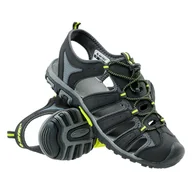 Sandały męskie - Męskie Sandały HI-TEC ERITIO 79036-BLK/LIME - miniaturka - grafika 1