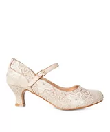 Czółenka - Joe Browns Damskie żakardowe paski na kostkę na obcasie Mary Jane buty czółenka, miękkie złoto, 3 UK, Miękkie złoto, 36 EU - miniaturka - grafika 1