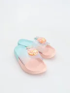 Buty dla dziewczynek - Reserved - Klapki z aplikacją ananasa - jasnozielony - miniaturka - grafika 1