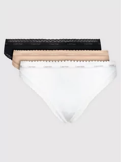 Majtki damskie - Calvin Klein Underwear Komplet 3 par stringów 000QD3802E Kolorowy - grafika 1