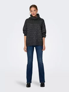 ONLY Sweter dzianinowy w kolorze szarym z golfem - Swetry damskie - miniaturka - grafika 1