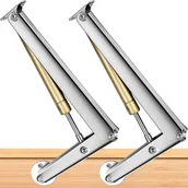 Zawiasy, okucia i inne akcesoria - Zawiasy z cichym domykiem i sprężyną gazową - zawiasy podporowe - do szafek uchylnych, szafek wiszących (2 sztuki 150N) - miniaturka - grafika 1