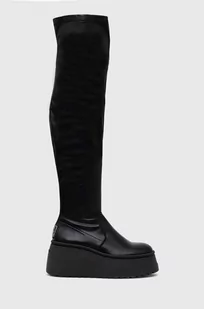 Steve Madden kozaki Phaeline damskie kolor czarny na platformie - Kozaki damskie - miniaturka - grafika 1