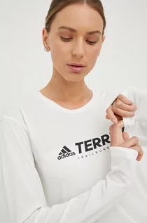 Koszulki i topy damskie - adidas TERREX longsleeve sportowy Trail kolor biały - grafika 1
