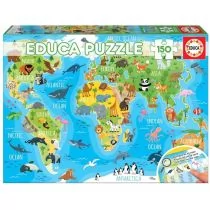 Educa Puzzle 150 elementów Globus zwierząt - Puzzle - miniaturka - grafika 1