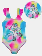 Stroje kąpielowe dla dziewczynek - Strój kąpielowy jednoczęściowy 92-98 niebieski - miniaturka - grafika 1