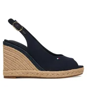 Espadryle damskie - Espadryle Tommy Hilfiger Flag High Wedge Espad Slingback FW0FW09343 Granatowy - miniaturka - grafika 1