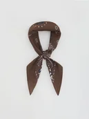 Czapki damskie - Reserved - Wzorzysta apaszka - brązowy - miniaturka - grafika 1