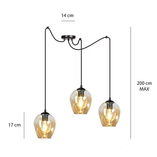 Emibig LEVEL 3 BL MIODOWY 758/3 lampa wisząca 3x60W/E27 IP20 758/3 - Lampy sufitowe - miniaturka - grafika 4