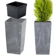 Donice - Prosperplast Doniczka z wkładem Urbi Square Effect DURS240E marengo - miniaturka - grafika 1