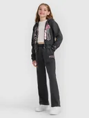 Dresy i komplety dla dziewczynek - Dziewczęce spodnie dresowe 4F 4FJRAW25TTROF1472-22S Czarny 164 - 4F JUNIOR - miniaturka - grafika 1