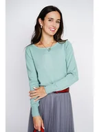 Swetry damskie - ASSUILI Kaszmirowy sweter w kolorze turkusowym - miniaturka - grafika 1