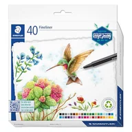Foliopisy - STAEDTLER Długopisy Fineliner Design Journey do kolorowania dla dorosłych, 40 różnych kolorów, 40 sztuk, 334 C40-C - miniaturka - grafika 1