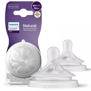 Philips Avent Smoczek Natural Responsywny 0m+ 2 szt. SCY962/02 RESPONSE - Smoczki do butelek - miniaturka - grafika 1