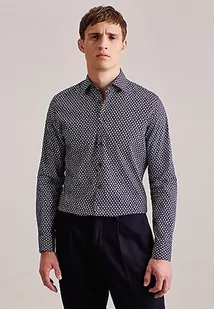 Seidensticker Męska koszula slim fit z długim rękawem, granatowy, 40 - Koszule męskie - miniaturka - grafika 1