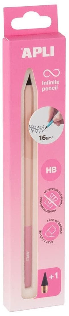 Ołówek wieczny APLI Infinite Nordic, HB, 1 szt., pudełko kartonowe z zawieszką, różowy
