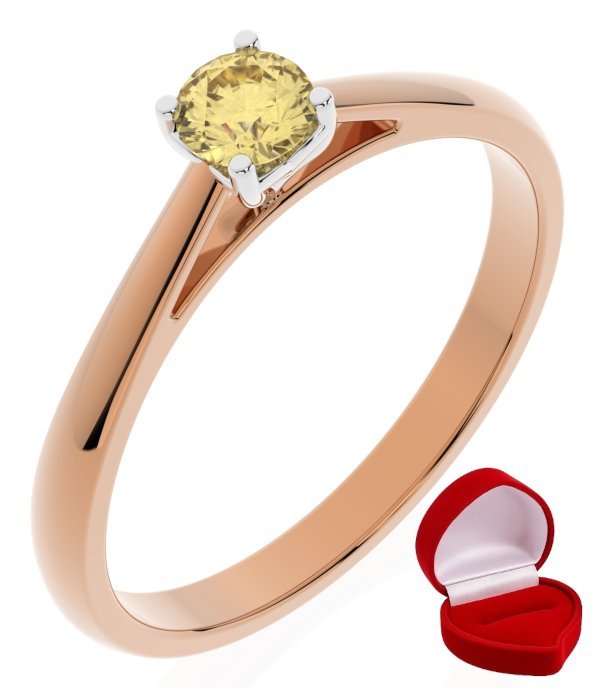 ZŁOTY PIERŚCIONEK ZARĘCZYNOWY 585 14k SZAFIR 0,24 ct RÓŻOWE ZŁOTO R23