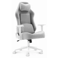 Fotele gamingowe - Fotel gamingowy HELL'S CHAIR HC 1009 Biało-szary - miniaturka - grafika 1