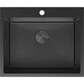 Zlewozmywaki - Mexen Solix zlewozmywak stalowy 1-komorowy 600 x 500 mm, czarny HC - 6408601000-70HC - miniaturka - grafika 1