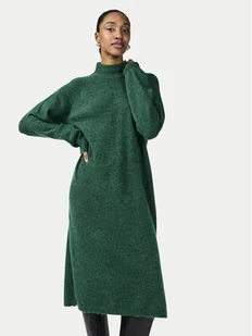 YAS Sukienka dzianinowa 26030704 Zielony Loose Fit - Sukienki - miniaturka - grafika 1