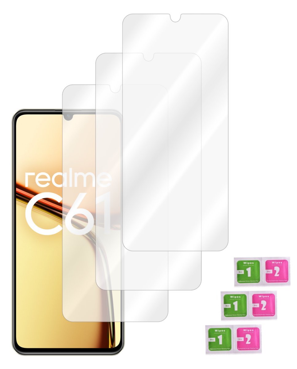 Szkło ochronne do REALME C61 hartowane na ekran glass mocne 9H 3 sztuki