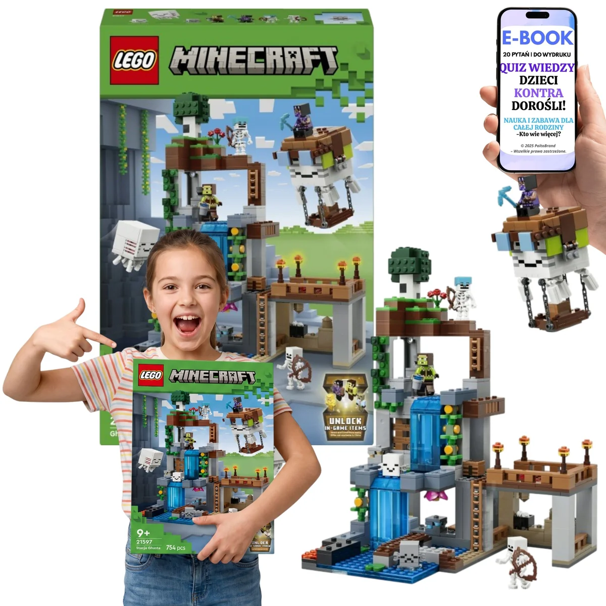LEGO Minecraft Stacja Ghasta Osiem Figurek Prezent 21597
