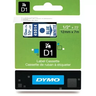 Dymo Standardowa taśma D1 - 12mm x 7m - niebieski/biała - 45014 - Etykiety do drukarek - miniaturka - grafika 1