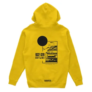 Bluza z kapturem Nissan Skyline 32 GTR żółta-M - Odzież do sportów motorowych - miniaturka - grafika 1