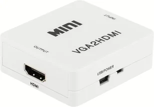 RoGer VGA to HDMI Video Signal Converter +Audio / white - Inne akcesoria audio-wideo - miniaturka - grafika 1