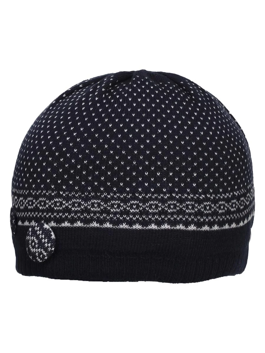 Dziewczęca czapka beanie z pikowanym wzorem granatowa Doll r.49