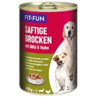 Mokra karma dla psów - FIT+FUN Soczyste kawałki Dziczyzna i kurczak 6x400 g - miniaturka - grafika 1