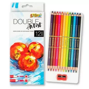 Kredki Premium Kolori 12 Kol. Dwustronne Double Artist Donga/Tadeo - Kredki, ołówki, pastele i pisaki - miniaturka - grafika 1