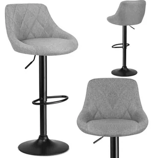 Sofotel Hoker barowy z oparciem Nerra materiałowy szary 260040 - Taborety i hokery - miniaturka - grafika 1