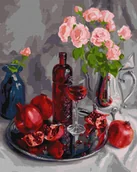 Malowanie po numerach - Zestaw do malowania po numerach. Granatowa martwa natura ©Julia Tomesko 40x50 cm, KHO5674 - miniaturka - grafika 1