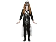 Stroje karnawałowe - STRÓJ SUKIENKA SZKIELET SYRENA CZARNY 142-148 - miniaturka - grafika 1