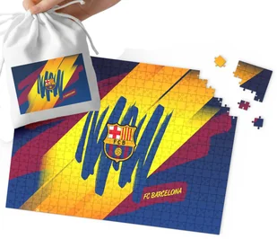 PUZZLE - FC BARCELONA WZORY DLA MAŁEGO PIŁKARZA 24el + WORECZEK - Puzzle - miniaturka - grafika 1